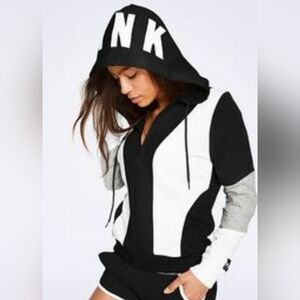 EUC PINK Victoria's Secret Black and White Hoodie